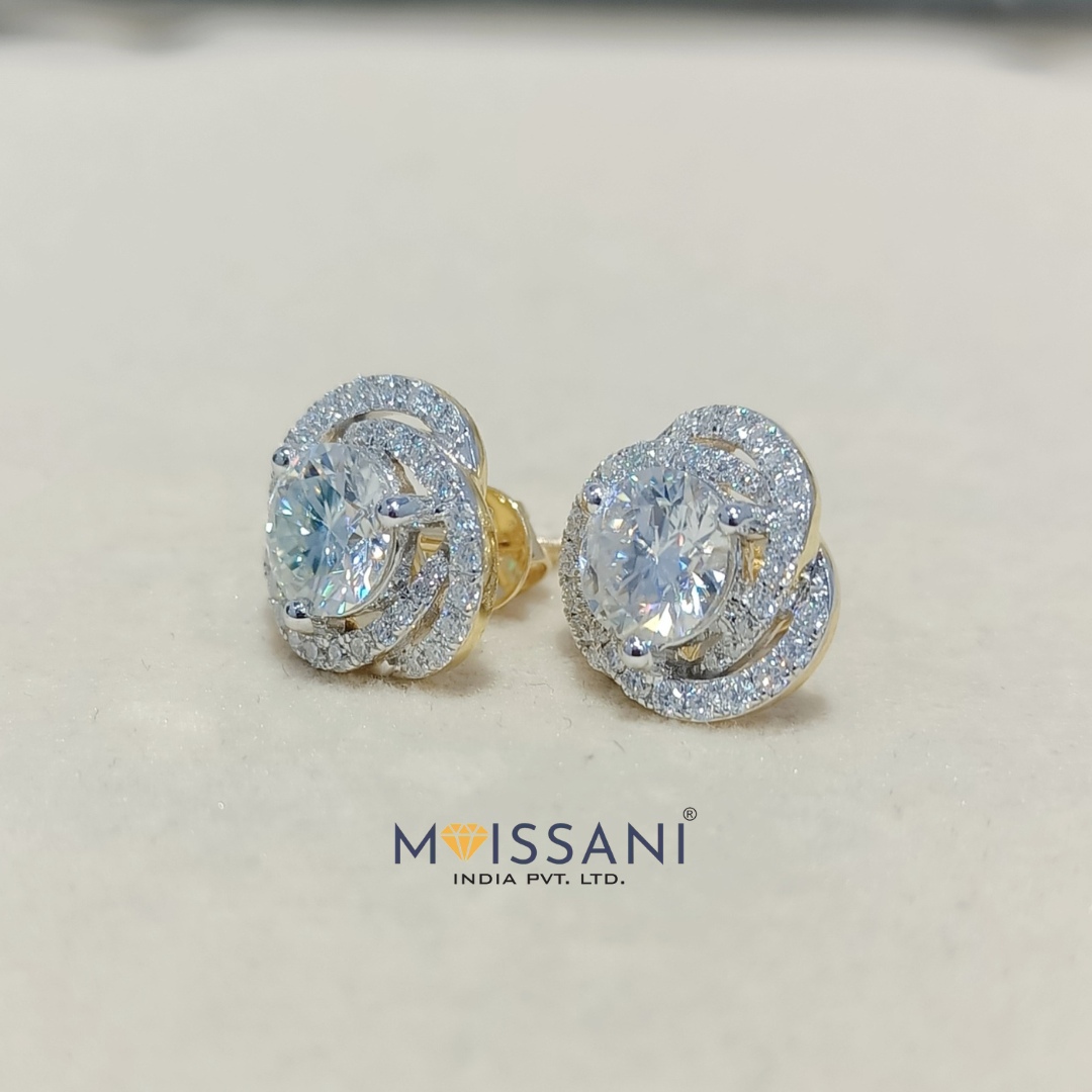 Garnet & Diamond 18K Gold Earrings, Mosaic 9 Stone | Darby Scott