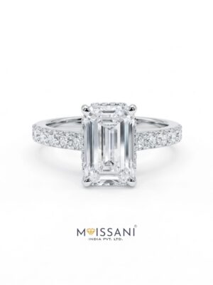 Lab Grown Diamond Solitaire Emerald Ring - LG0007