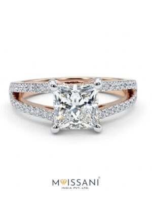 Lab Grown Diamond Solitaire Princess Shape Ring- LG0042