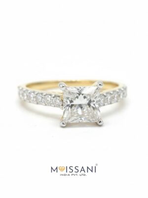 Lab Grown Diamond Solitaire Princess Shape Ring- LG0114
