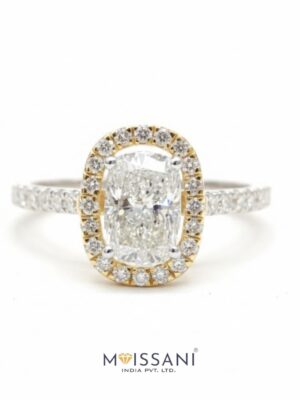 Lab Grown Diamond Solitaire Cushion Shape Ring- LG0109