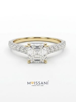 Lab Grown Diamond Solitaire Asscher Shape Ring- LG0112