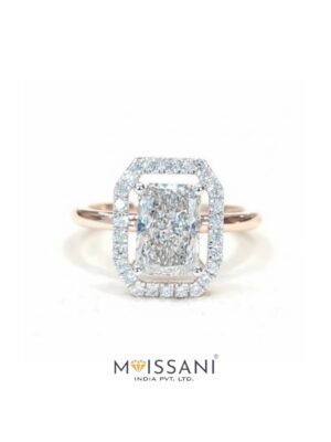 Lab Grown Diamond Radiant With Halo Ring- LG0171