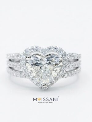 Lab Grown Diamond Heart With Halo Ring- LG0174
