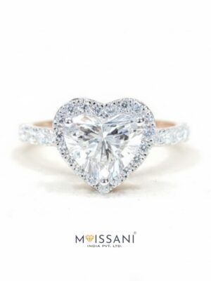 Lab Grown Diamond Heart With Halo Ring- LG0172