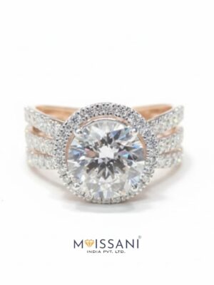 Lab Grown Diamond Solitaire Round Shape Cocktail Ring- LG0157