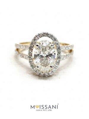Lab Grown Diamond Oval With Halo Ring- LG0230