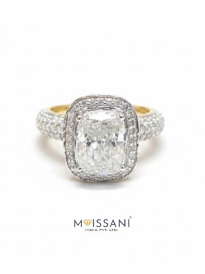Lab Grown Diamond Cushion With Round Shape Ring- LG0272