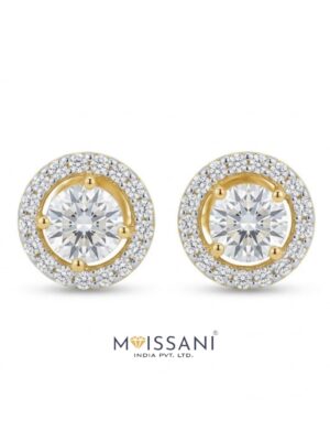Lab-Grown Diamond Round With Halo Earring - LE0098