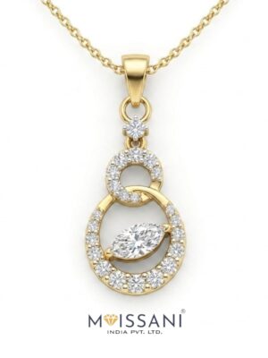Lab-Grown Diamond Round+Marquise Shape Pendant - LPT0029