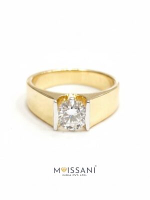 Lab Grown Diamond Round Solitaire Men's Ring- LMR0018