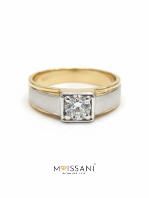 Lab Grown Diamond Round Solitaire Men's Ring- LMR0015