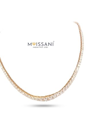 Lab Grown Diamond Round Shape Tennis Necklace-LNK0002