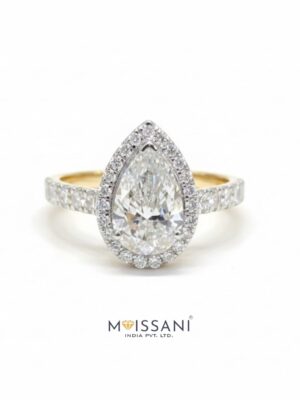 Lab Grown Diamond Pear With Halo Ring- LG0322