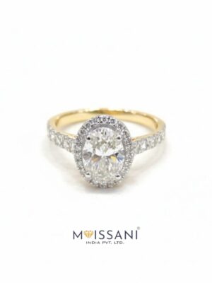 Lab Grown Diamond Oval With Halo Ring- LG0324