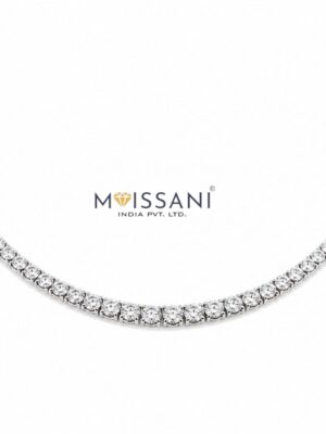 Lab Grown Diamond Round Shape Tennis Necklace-LNK0003