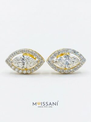 Lab-Grown Diamond Marquise With Halo Earring - LE0137