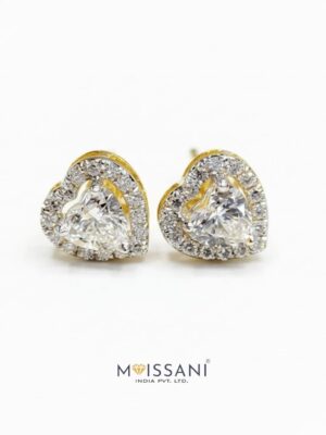 Lab-Grown Diamond Heart With Halo Earring - LE0136