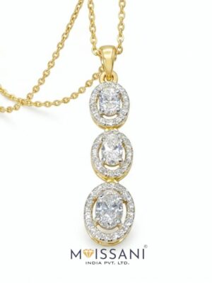 Lab-Grown Diamond Oval and Round Shape Pendant - LPT0074
