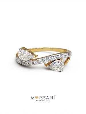 Lab-Grown Diamond Pear and Round shape Ring - NR0011