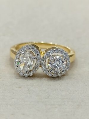 Lab-Grown Diamond Oval & Round shape Ring - NR0014