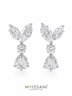 Lab-Grown Diamond Round, Pear & Marquise Shape Earring - NE0012