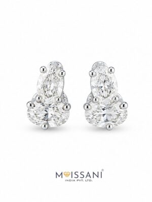 Lab-Grown Diamond Oval & Pear And m Shape Earring - NE0013
