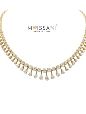 Lab Grown Diamond Ovel & Pear Shape Necklace-LNK004