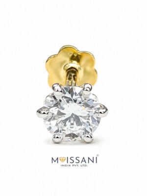 0.52ct Lab Grown Diamond Round Shape Nose Pin - LNS0001