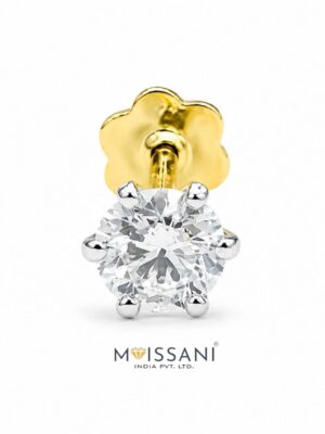 0.46ct Lab Grown Diamond Round Shape Nose Pin - LNS0001