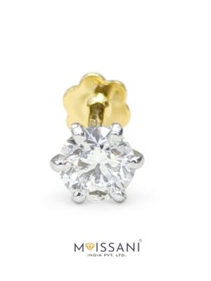 0.12ct Lab Grown Diamond Round Shape Nose Pin - LNS0001