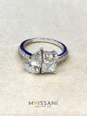 Lab Grown Diamond Radiant+ Pear Shape Ring- LG0366