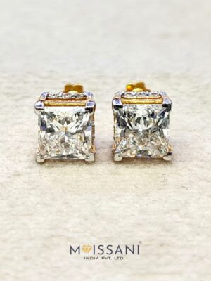 Lab-Grown Diamond Princess Shape Earring - LE0150