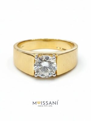 Lab Grown Diamond Round Solitaire Men's Ring- LMR0020