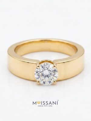 Lab Grown Diamond Round Solitaire Men's Ring- LMR0020