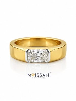 Lab Grown Diamond Radiant Solitaire Men's Ring- LMR0021