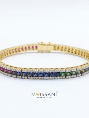 Lab Grown Diamond Round +Princess Shape Bracelet-LMB0001