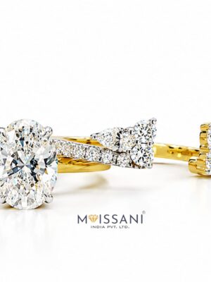 Lab-Grown Oval Shape Ring With Band LG0001