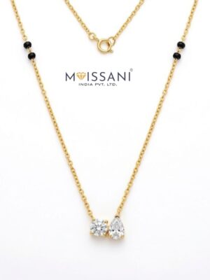 Lab-Grown Diamond Round and  Pear Shape Mangal Sutra's -LMS0026