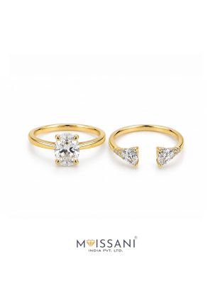Lab-Grown Oval Shape Ring With Band LG0001