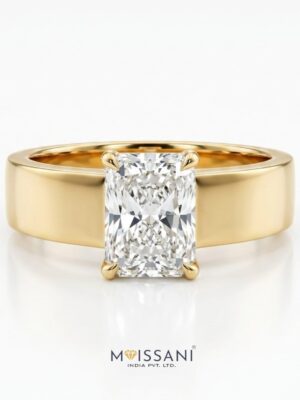 Lab Grown Diamond Radiant Solitaire Men's Ring- LMR0026