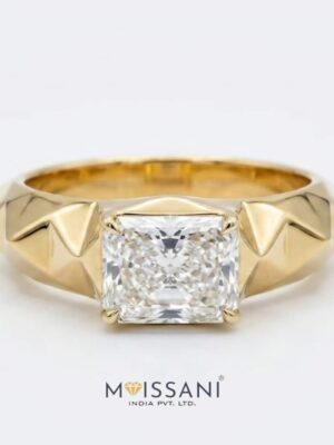 Lab Grown Diamond Radiant Solitaire Men's Ring- LMR0025