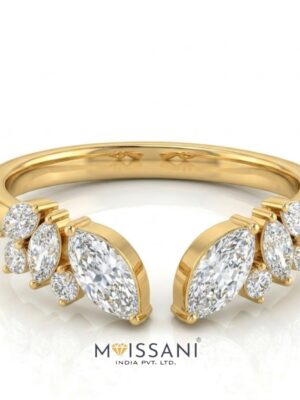 Lab Grown Diamond Round +Marquise Shape  Ring- NR0028