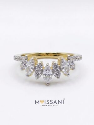 Lab Grown Diamond Round +Marquise Shape  Ring- NR0032