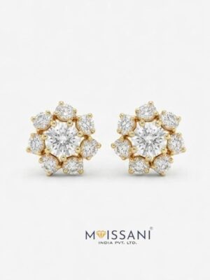 Lab-Grown Diamond Round and Oval Shape  Earring - LE0170