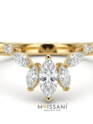 Lab Grown Diamond Round +Marquise Shape  Ring- NR0031
