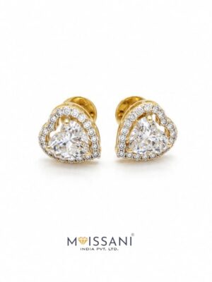 Lab-Grown Diamond Heart with halo  Shape  Earring - LE0057