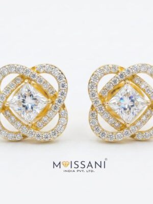 Lab-Grown Diamond Princess and Round Shape  Earring - LE0177