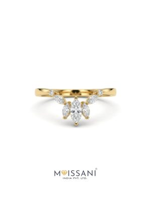 Lab Grown Diamond Round +Marquise Shape Ring- NR0031