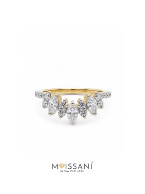 Lab Grown Diamond Round +Marquise Shape Ring- NR0032